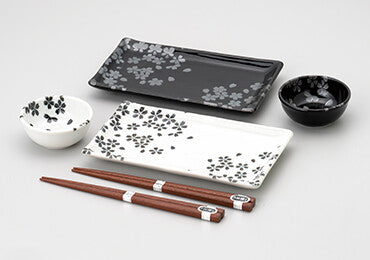 Geschir Set "Ginsai(Silber) Sakura"